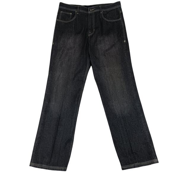 Phat Farm Jeans Vintage Men 36X33 Black Fade Baggy Wide Leg Hip Hop Skater Dream - Picture 3 of 15